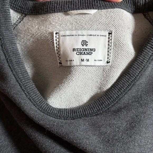 Reigning Champ Cotton Crewneck Pullover Sweater - Men's Size M - Gray - Picture 4 of 8